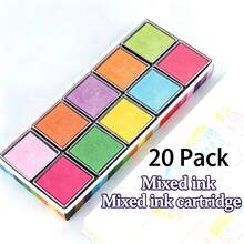 1/2/20pcs Mixed Color Ink Pads, Washable, High Aesthetic, Compact And Portable, Suitable For Crafts, Scrapbooking And Various Activities, Vibrant Colors, Perfect For DIY Handmade, Art Projects, Back To School Stationery, Fun Holiday Gifts, Creative Ink Pads - Multi-color - View 1