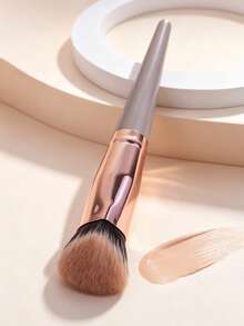 1pc Large Round Slanted Triangle Foundation Brush, Contour Brush, Multi-Functional, Seamless Application, No Makeup Absorption, Fits Facial Contour, Quick Makeup, Beginner-Friendly, Portable Makeup Tool - Multicolor - View 12