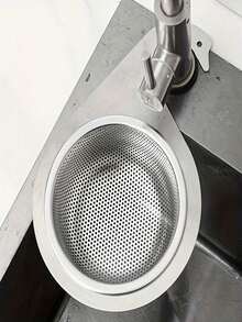 1pc Stainless Steel Sink Filter Basket Detachable Gooseneck Storage Drain Basket Kitchen Hanging Drain Rack - Multicolor - View 8
