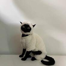 Pakaian Musim Dingin untuk Kucing Kecil hingga Sedang, Motif Domba Putih, Hangat dan Nyaman, Cocok untuk Kucing Sphynx Tanpa Bulu. - Putih - View 3