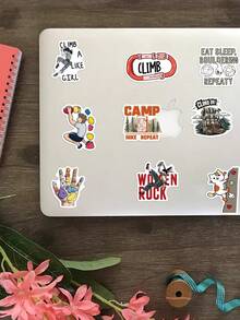 50Pcs Outdoor Climbing Aesthetic Stickers, Decals For Water Bottle Laptop DIY Crafts - Multicolor - View 3