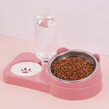 Automatic Refill Pet Water And Food Bowl Set, Stainless Steel Feeding Bowl With 500ml Water Bottle, Suitable For Cats And Small Dogs, 2-In-1 Pet Feeding And Watering Station - 2-in-1 - View 12
