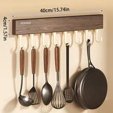 Utensil Hook Rack, Wall‑Mounted Kitchen Hanging Organizer, Holds Spatulas, Whisks, Cutting Boards & Towels, Punch‑Free Adhesive Installation, No Damaging Walls, Ideal For Home Kitchen, Apartment, Small Galley Kitchen Storage - Multicolor - View 16