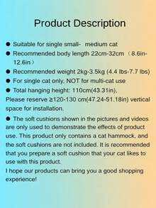 Cat Hammock, Cat Swing, Pet Hammock, Suitable For Pet Cats To Rest And Play, Hanging Pet Bed, Indoor Cat Sunbathing And Resting Nest - one-size - View 9