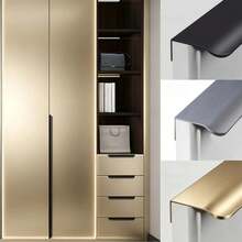 Embedded Curved Aluminum Alloy Invisible Handle, Minimalist Wardrobe ...