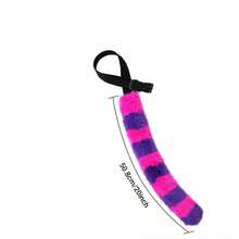 Women's Halloween Cosplay Plush Cat Ears & Tail Set, Purple-Pink Gradient Striped Fluffy Cat Ear Headband, Stage Performance Carnival Party Costume Accessory - Purple Kitten - View 6