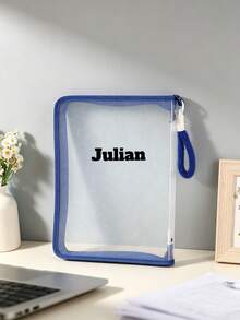 1pc Customizable Text Information File Bag, Large Capacity Waterproof Document Bag, Business Style Storage Bag, Portable Invoice Organizer, School And Office Document Storage Bag, Best Gift For Back To School Season, Office Storage Bag, Best Gift For Friends And Besties - Multicolor - View 14