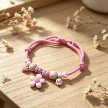 7PCS Cute Pet Combination Set Adjustable Size Handmade Beaded Flower Pet Collar + 6pcs Multicolor Cartoon Puppy Mini Hair Clips Small Dog Cat Outdoor Photo Shoot Decoration Accessories Gift Clips Necklace Combination - Multicolor - View 6