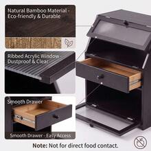 Multi-Layer Black Tabletop Storage Organizer, Dustproof Display Case With Translucent Window, Multi-Purpose Countertop Rack For Kitchen, Bathroom, Office, Christmas Gift - Black - View 9
