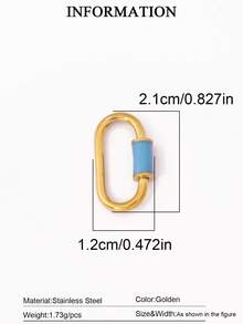 1pc Stainless Steel Oval Threaded Clasp Hook Spiral Buckle, DIY Jewelry Necklace Bracelet Making Accessories - DIY Buttons - View 25