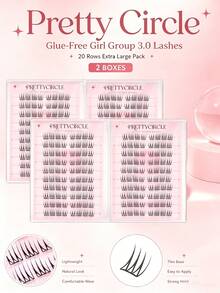 WANPIN 20-Row Reusable Glue-Free Eyelash Book, Segmented Cluster False Lashes For Beginners, Natural Thin Lightweight, Soft Comfortable Non-Irritating, Easy To Apply, Suitable For Daily Eye Makeup - C - View 10
