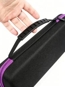 1pc Minimalist Rectangular Hard Storage Box, Contrast Zipper & Handle, Dust-Proof, Hair Styling Tool Organizer, Bathroom Accessories, Travel Essentials, Suitable For Daily Use & Holiday Trips - Multicolor - View 7