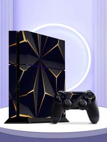 Cross-Border Hot-Selling 4pcs Black & Gold Pattern P4 Game Console Stickers, Dust-Proof & Wear-Resistant - View 4