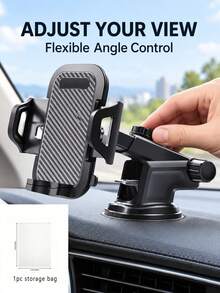 2-In-1 Heavy Duty Car Phone Holder, Adjustable Universal Car Phone Mount, 360° Rotating Long Arm Phone Clip, Non-Slip Anti-Scratch Dashboard Phone Holder With Rotating Dashboard Base And Gooseneck Arm, Adjustable Bendable Neck, Strong Suction Cup Base And Shock-Absorbing Stabilizer, Suitable For Smartphones, Dashboard/Mount Compatible With Most Car Models - Multicolor - View 7