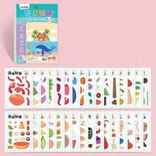 1 buah Puzzle Stiker - Stiker Kolase Geometris 3D Anak-anak, Stiker Puzzle Intelektual Buatan Tangan DIY, Mainan Edukasi Fokus Pendidikan Dini, Buku Aktivitas Edukasi, Cocok Untuk Dewasa, Mengembangkan Kreativitas dan Keterampilan Motorik, Termasuk Hewan, Bentuk, Warna - Hadiah Ulang Tahun, Natal, Halloween - MultiWarna - View 9