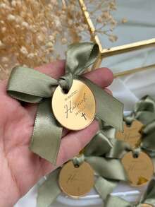 Label Nama Pernikahan yang Dipersonalisasi, Label Tanggal Cermin Akrilik Emas, Cocok untuk Pesta Penyambutan Komuni Pertama, Label Hadiah Suvenir Tamu Hari Valentine - MultiWarna - View 5