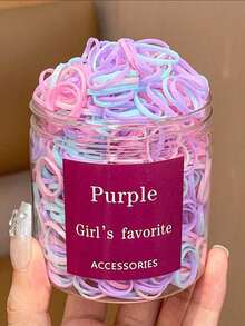 500pcs Girls Fashion Daily Decorative Minimalist Small Hair Ties, Suitable For Daily Matching - Multicolor - View 9