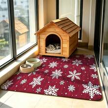 Snowflake Christmas Decor Rug, Machine Washable Non-Slip Indoor Rug, Suitable For Kitchen Bathroom Living Room Bedroom - Multi-color B - View 6