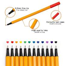 24-Color Pouch Set Of Fine Line Markers, Water-Based Fine Tip Drawing Pens, Portable Outline Pens, Hand-Drawn Sketching Contour Pens, Art Supplies For Students And Adults, Doodle, Greeting Card Making, Stationery Gift - Sets - View 5