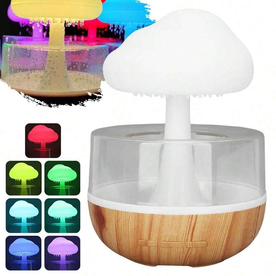 Pelembap Udara Kabut Awan Gradien Warna-warni, Diffuser Aromaterapi Tetesan Hujan, Pengaturan 3 Tingkat, Bertenaga USB, Cocok untuk Kehidupan Sehari-hari, Lingkungan Belajar atau Kerja