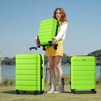Luggage Sets 3 Piece PC ABS Hardside Lightweight Suitcase With 4 Universal Wheels TSA Lock Carry On 20 24 28 Inch