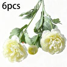 4pcs/6pcs Artificial Peony Flowers, Realistic Peony Flower Stems For Wedding, Party, Home Dining Table, Desktop Vase Display, Event Backdrop, Indoor Space Decoration, Multi-Scenario Layout Decorative Flower Stems - Multicolor - View 19