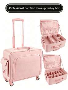 2pcs Professional Waterproof Makeup Bag, Portable Handheld Lightweight Durable Fashion, Suitable For Travel And Home, Halloween Christmas Gift, Random Style - Multicolor - View 1