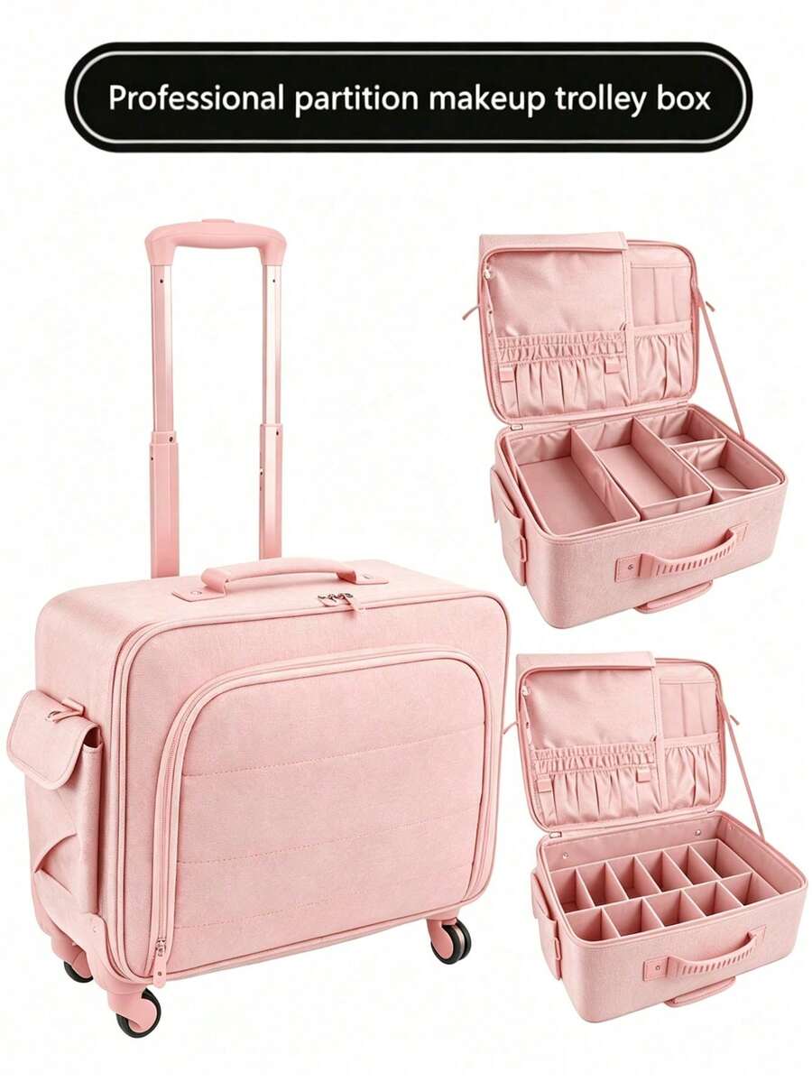 2pcs Professional Waterproof Makeup Bag, Portable Handheld Lightweight Durable Fashion, Suitable For Travel And Home, Halloween Christmas Gift, Random Style - Multicolor - View 1