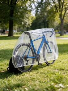 2pcs Road Bike Dedicated Protection, High Transparency Material Without Obscuring Aesthetics, Elastic Cuff Quick Wear, Compatible With Road Bike, Mountain Bike And Other Multiple Models, Portable Disposable Transparent Bicycle Cover, Mountain Road Bicycle Dustproof Waterproof Sunproof Rainproof Cover, Electric Bike Cover, Durable Bicycle Protection Cover, Sunshade - Clear - View 6