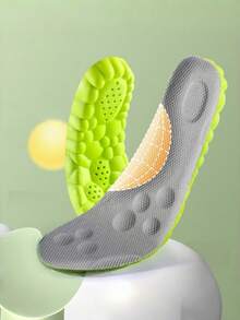 ZHICEN 1 Pair High Elasticity Latex Insoles Shock Absorption Cushioning Sports Shoe Pads Arch Support Breathable - Grey - View 4