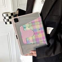 1 buah Casing Tablet Motif Kotak-kotak Pastel Bintang yang Dapat Diputar 360° dengan Sudut Pandang Multi-Angle dan Stand Gaya Buku, Kompatibel dengan iPad A16 2025, Kompatibel dengan Galaxy Tab S9 FE/S8 Plus/S7/S10, Kompatibel dengan Oppo Pad, Kompatibel dengan Matepad, Kompatibel dengan Vivo Pad, Kompatibel dengan Honor Pad, Kompatibel dengan Lenovo Xiaoxin Pad - MultiWarna - View 4