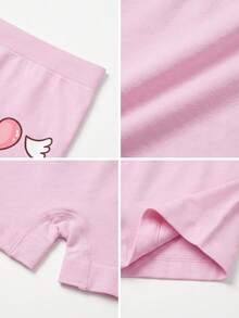 6pcs Girls Cute Heart Print Seamless Panties, Mid-Waist Comfortable Boxer Briefs, Suitable For Back To School Daily Basic Wear - Multicolor - View 6