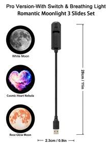 10 Patterns Galaxy Projection Night Light, USB Powered Planet Starry Sky Projection Lamp With Breathing LED Effect, Flexible Space Projector For Bedroom, Game Room, Party, Ceiling And Wall Decoration - Black - View 20