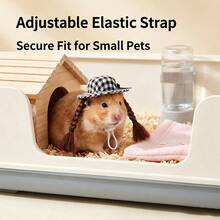 Cute Small Pet Straw Hat, Woven Design, Lightweight Handmade Knitted Hat, Summer Pet Fashion Photography Accessory, Suitable For Hamsters, Guinea Pigs, Parrots, Chickens And Geese, Pet Clothing, Pet Decoration, Pet Accessories - Multicolor - View 7