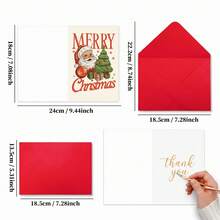 1pc Vintage Santa Claus Theme Christmas Greeting Card Holiday Blessing Message Card Christmas Cards - Christmas Card - View 5