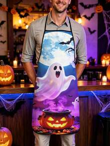 1 cái 2 cái 4 cái Tạp dề in hình bí ngô ma Halloween, tạp dề bếp bằng polyester dùng để nấu ăn, nướng bánh & trang phục tiệc Halloween - Nhiều màu - Xem 2