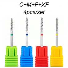1/2/4/5PCS Professional Nail Drill Bit Cone Carbide Manicure Drill For Electric Milling Cutter Nail Files Buffer Nail Art Equipment Accessory - Silver - View 15