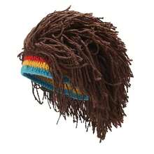 1pc Men's Dreadlock Wig Patchwork Knit Beanie, Fashionable Casual Warm Hat, Suitable For Autumn/Winter Travel, Windproof, Winter Warmth - Multicolor - View 7
