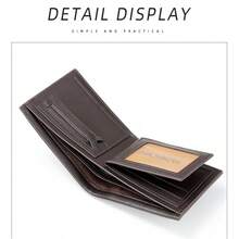 Business Style Men's Wallet With Multiple Card Slots For ID, Bank Cards, Transit Cards, Built-In Zipper Coin Pocket For Coins And Cash, Classic PU Lychee Texture Short Bifold Wallet With Large Capacity Bill Compartment, Black, Christmas And Thanksgiving Gift For Boyfriend And Father - Multicolor - View 8