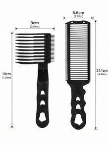1pc Men's Hair Comb, Flat Top Comb, For Hair Salon, Anti-Static Clipper Comb, Trim Edges, Smooth Hair Styling - Multicolor - View 5