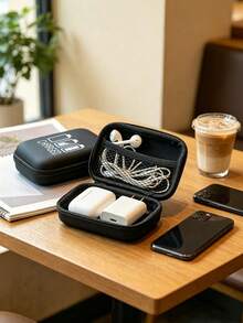 Mobile Phone Charger Data Cable Storage Bag With Charging Cable Pattern. Portable Mini Storage Bag, Coin Purse, Earphone Case, Jewelry Organizer, Card Holder, Travel Accessory, Birthday Gift, Back To School Gift - Multicolor - View 2