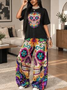 Plus Size Pajama Sets - Multicolor - View 1