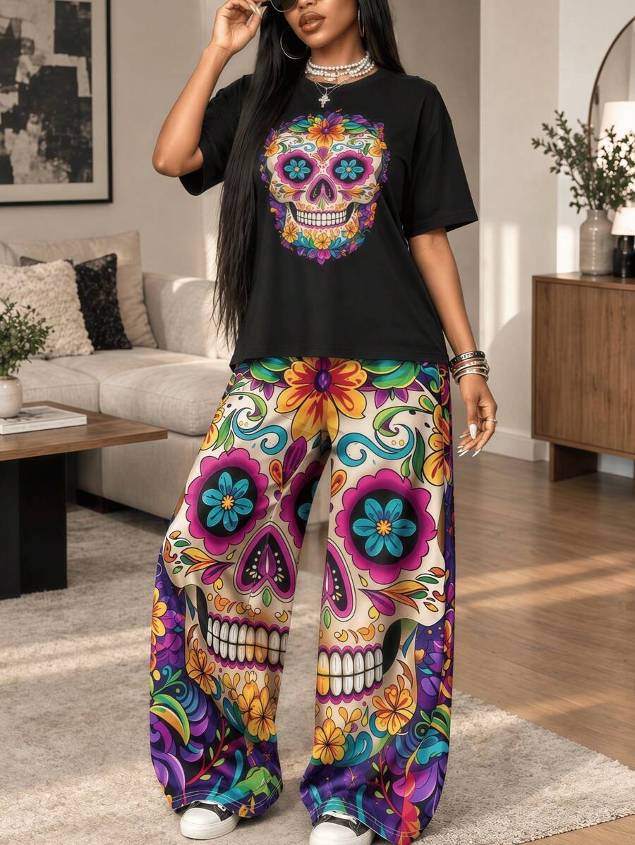 Plus Size Pajama Sets - Multicolor - View 1
