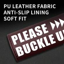 1pc PU Leather Car Seat Belt Shoulder Cover, PLEASE BUCKLE UP Letter Print Universal Safety Belt Pad, Anti-Friction Seatbelt Protector, Car Interior Decor Accessories - A234 - View 10