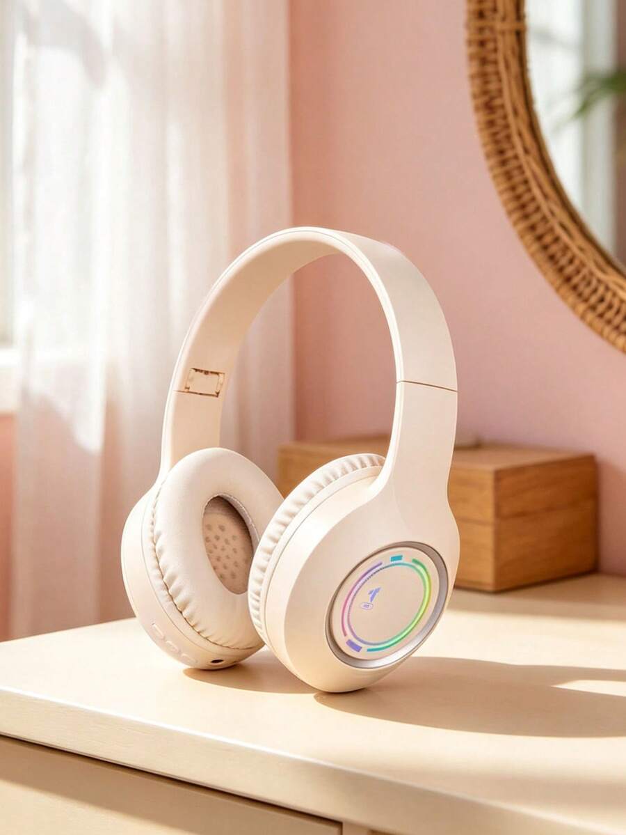 Gerripuer 新款可折叠无线耳机，具有 HIFI 立体声低音、全包耳设计、电池寿命长、经济实惠的礼物、时尚、兼容智能手机和游戏手柄、低延迟、防汗带麦克风