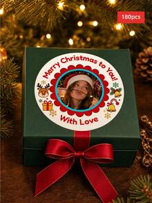 1/90/120/180/300pcs Customized Round Christmas Stickers, Personalized Winter Holiday Pattern Stickers, Support Custom Text Labels, Customizable Pattern & Text Waterproof PVC Stickers, Multiple Sizes Available, Suitable For Christmas Gift Packaging, Home Holiday Decor, Desktop Holiday Arrangement, Party Scene Decoration, Applicable To Christmas Party, Holiday Family Gathering, Year-End Celebration - Multicolor 1 - View 14