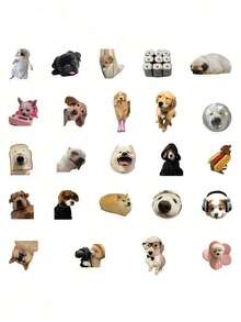 50pcs Funny Dog Expression Stickers PVC Material Gift Cartoon Decoration Scrapbook Laptop Luggage Guitar Water Bottle Phone Case DIY Stickers - View 10