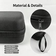 Hard Shell Electronic Organizer Bag, Portable Travel Cable Storage Box With Handle And Inner Mesh Pocket, Suitable For Earphones, Mouse - Black - View 7