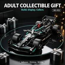 Black And Green Formula Racing Car Building Model, 391+ Pieces Adult Collectible Building Blocks Set, Low Body Racing Car, Wheels And Open Cockpit, Suitable For Halloween, Christmas, Thanksgiving And Birthday Gifts For Hobby Collectors - Black and Green Samurai Formula Racing Car - View 3