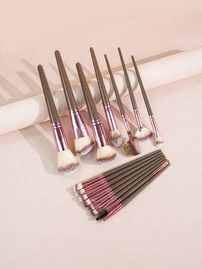 SEPROFE Set Kuas Makeup Profesional 15 Buah, Kuas Serat Ultra Lembut, Kuas Bedak, Kuas Kontur, Kuas Eyeshadow, Kuas Concealer, Alat Makeup Wajah Lengkap, Kuas Kecantikan Serbaguna untuk Aplikasi Makeup Sehari-hari